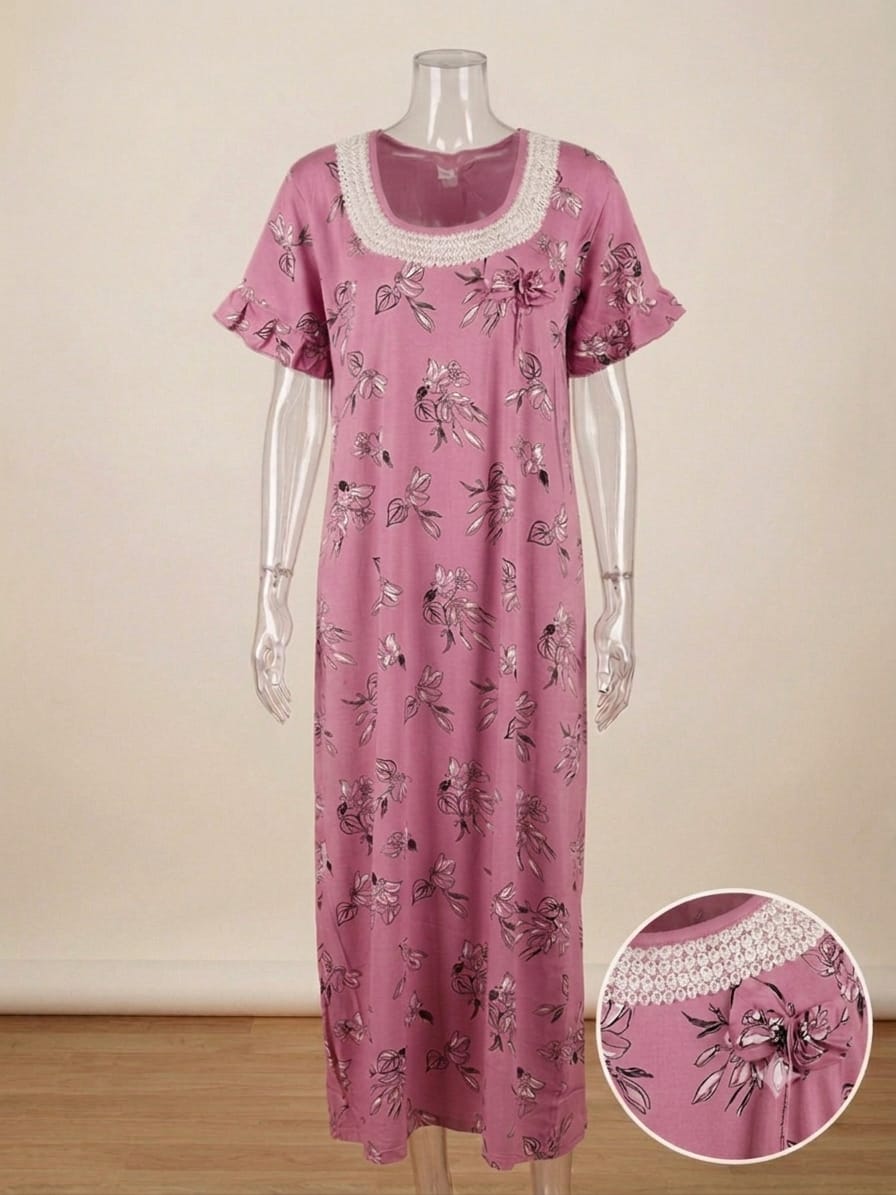 feminine design soft nightdress