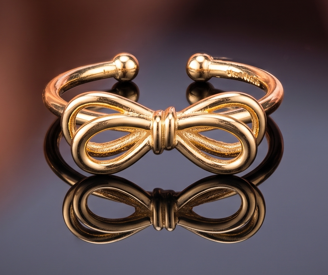 gold-toned bow ring