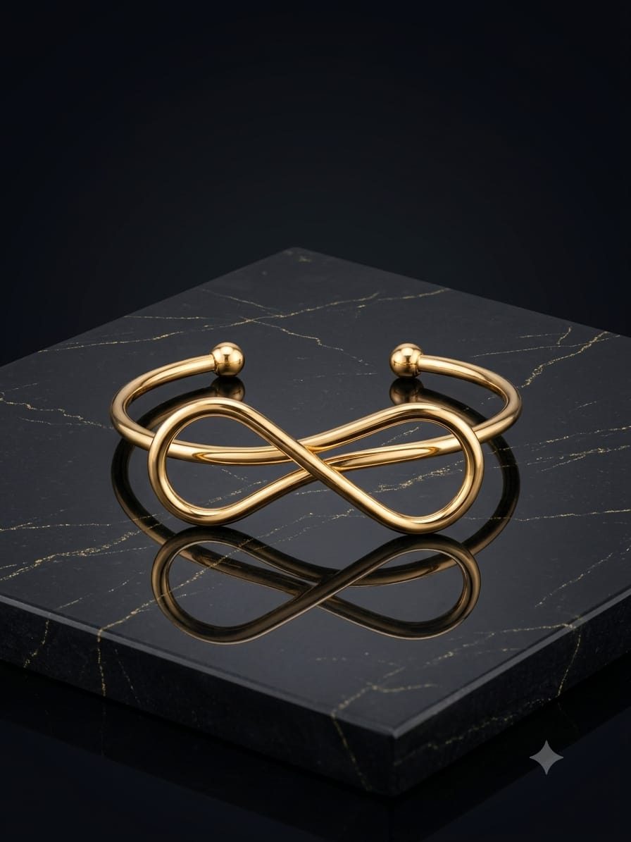 Gold Infinity Cuff Kada